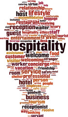 Obraz premium Hospitality word cloud