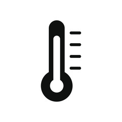 medicine concept, temperature thermometer icon, silhouette style