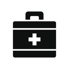 medicine concept, first aid kit icon, silhouette style