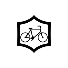 Bike shield icon isolated on white background