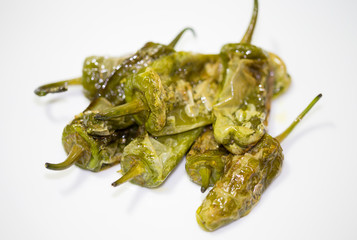 Homemade Pardon Pepper, a typical Mediterranean appetizer.