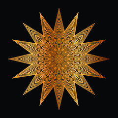 Abstract floral Background with Golden Ornament Mandala Background
