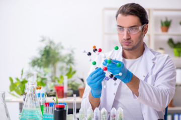 Young male chemist working in the lab