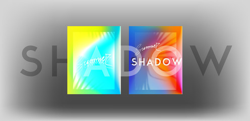 Palm tree shadows on colorful background. Vector illustration