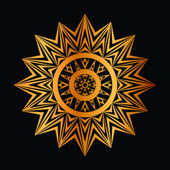 Abstract floral Background with Golden Ornament Mandala Background