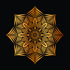 Abstract floral Background with Golden Ornament Mandala Background