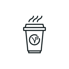 Cofffee Paper cup line icon - Coffee Cup Icon - vector