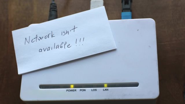 Optical network terminal. Blinking red LED indicates that network not available.