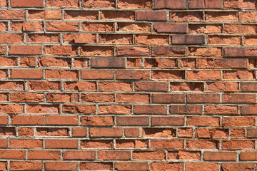 Brick background abstract taken from an old, worn, and used factory.