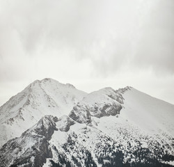 Mountain top covered with a snow
