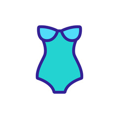 fused with cups swimsuit icon vector outline illustration