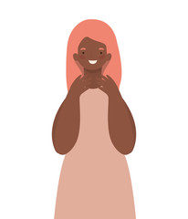 Isolated happy woman cartoon vector design