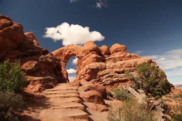Turret Arch viewed from The Windows Trail in Arches National Park, Utah © Nikki
