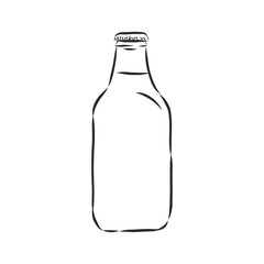 bottle, sketch style vector illustration isolated on white background. glass bottle, container, vector sketch illustration
