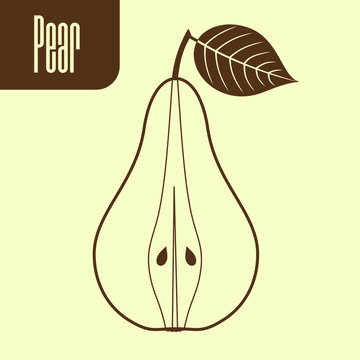 Pear icon isolated. Flat style vector illustration.
