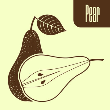Pear icon isolated. Flat style vector illustration.

