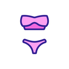 separate bikini swimsuit and top icon vector. separate bikini swimsuit and top sign. color symbol illustration