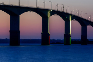 Farjestaden, Oland, Sweden  The Oland bridge at sunrise.