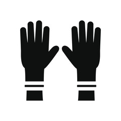 hands with medical gloves icon, silhouette style