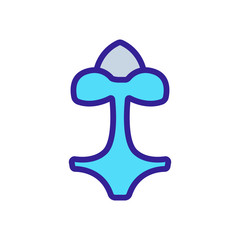 one piece swimsuit with large cuts icon vector. one piece swimsuit with large cuts sign. color symbol illustration