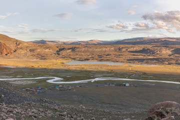 Mongolia landscape. Altai Tavan Bogd National Park in Bayar-Ulgii