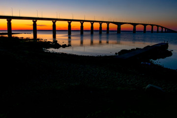 Farjestaden, Oland, Sweden  The Oland bridge at sunrise. © Alexander