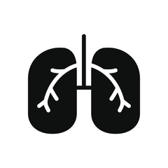medicine concept, lungs icon, silhouette style