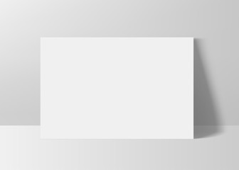 Horizontal rectangle A4 paper format mock up. Vector illustration.