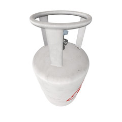 Gas cylinder lpg tank gas-bottle. Propane gas-cylinder balloon. Cylindrical container with liquefied compressed gases with high pressure and valves 3d render isolated on white background