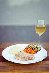 grilled fish stake 