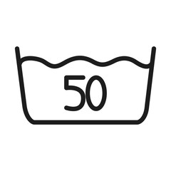 water temperature 50 symbol icon, line style