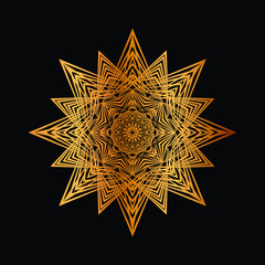 Abstract floral Background with Golden Ornament Mandala Background