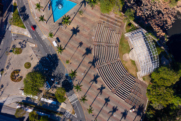 Archimedes Lammoglia square seen from the top in Salto, Sao Paulo, Brazil - obrazy, fototapety, plakaty