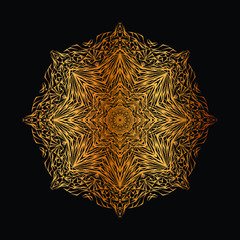 Abstract floral Background with Golden Ornament Mandala Background