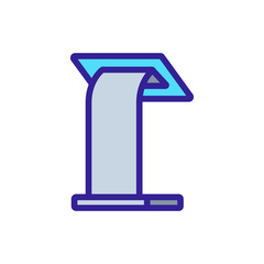 tribune with rounded support icon vector. tribune with rounded support sign. color symbol illustration