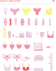 icons daily care menstruation cycle