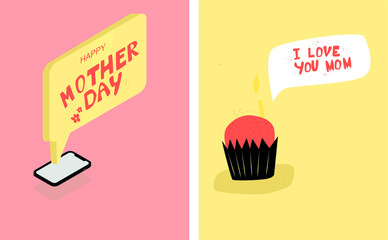 vector illustration of a happy mother's day