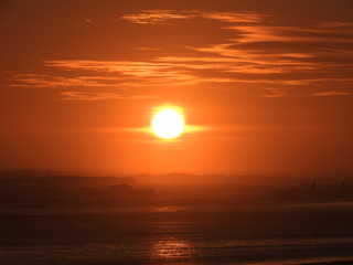 Fototapeta na wymiar Sunset over the Bogowonto Beach-Kulonprogo Yogyakarta Central Java
