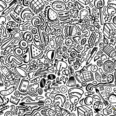 line Doodle cartoon abstract seamless background