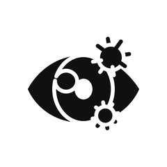 medicine concept, infected eye icon, silhouette style