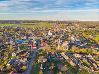 The view of Rakov, Belarus, Minsk region. Drone photo