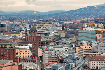 Obraz premium Aerial panorama view of Oslo, Norway