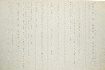 sheet of paper with a binary code textured surface