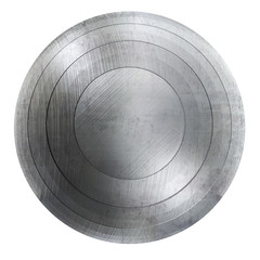 Round Metal Shield Isolated on White