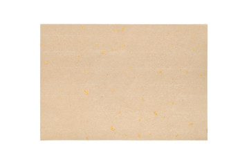 Sheet of traditional handmade paper isolted on white background