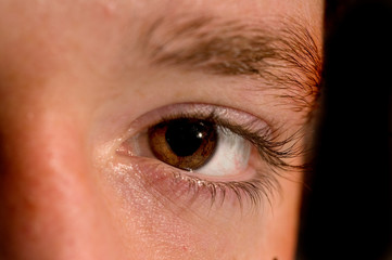 Close up of a man's eye ball