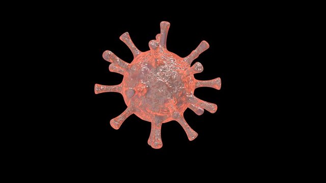 virus coronavirus covid-19 virus with alpha channel , virus with transparent background animation