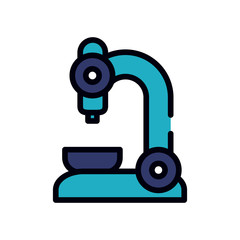 microscope tool icon, line and fill style