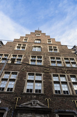 The old town hall. Walk around Dusseldorf, Germany, end of autumn, beginning of winter