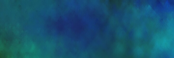 beautiful vintage abstract painted background with teal green, dark slate gray and dark cyan colors and space for text or image. can be used as horizontal background graphic